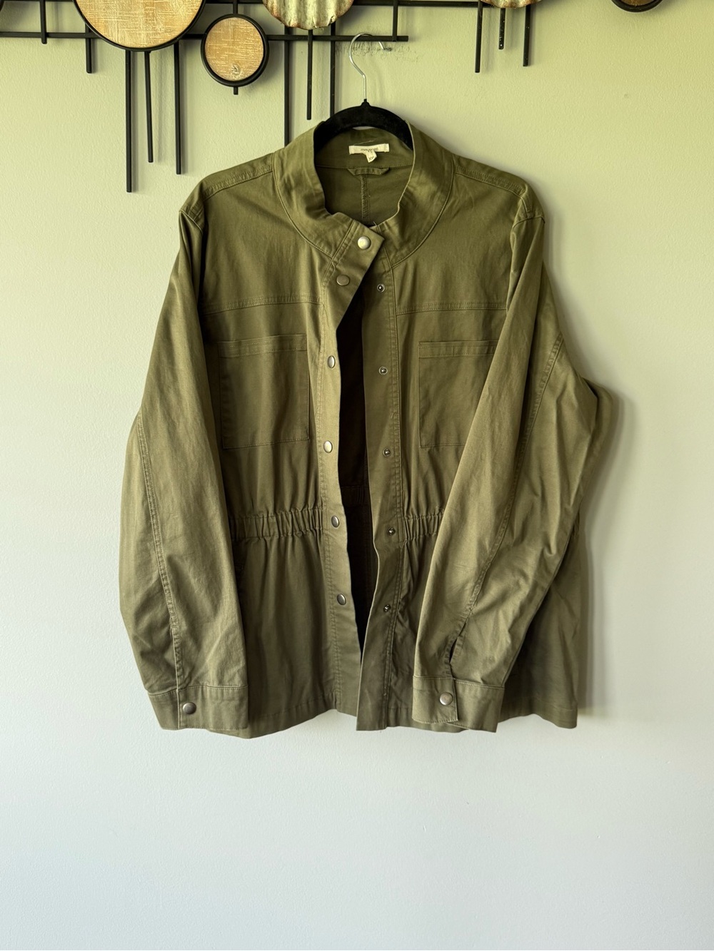 Maurices Olive Green Drawstring-Waist Military Jacket